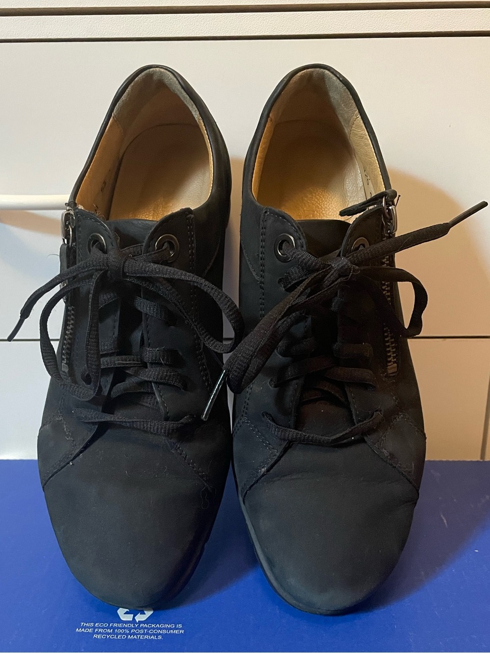 Hartjes XS Phil Side Zip Black Suede Sneaker US Size 8